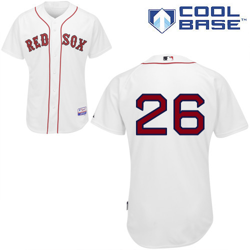 Brock Holt #26 MLB Jersey-Boston Red Sox Men's Authentic Home White Cool Base Baseball Jersey